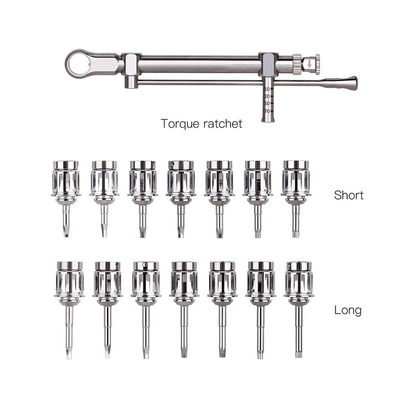 Dental Implant Torque Wrench Ratchet With Drivers & Screwdriver Kit