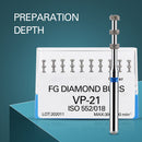 Dental Diamond Burs Medium Grit Depth Marking  For High Speed Handpiece